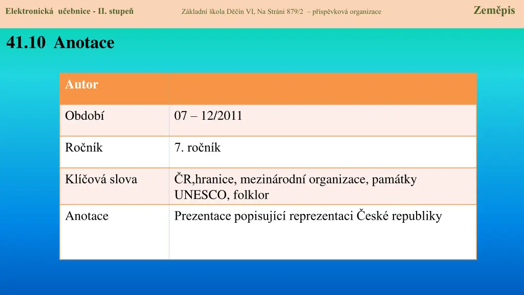 elektronick u ebnice ii stupe z kladn kola 9