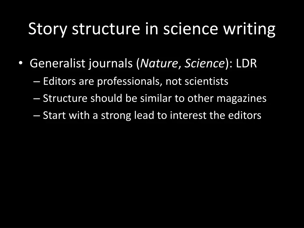 story structure in science writing 1