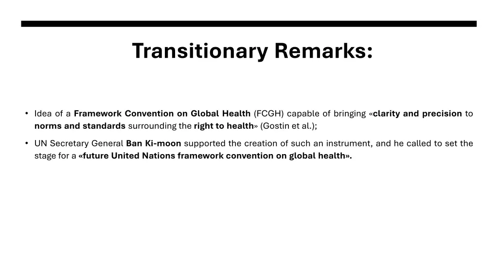 transitionary remarks