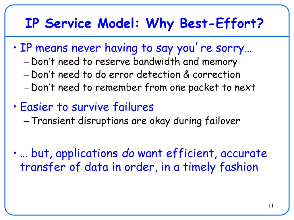 ip service model why best effort