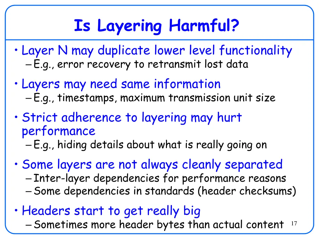 is layering harmful layer n may duplicate lower