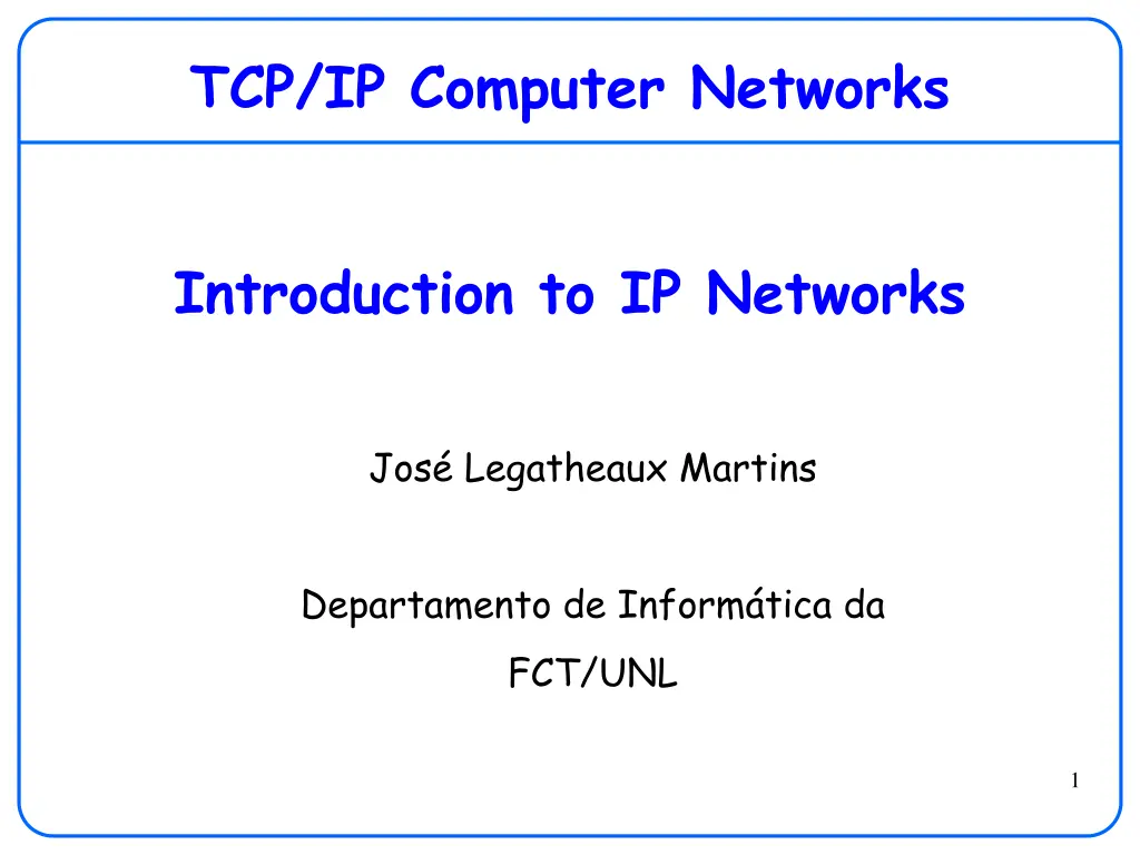 tcp ip computer networks