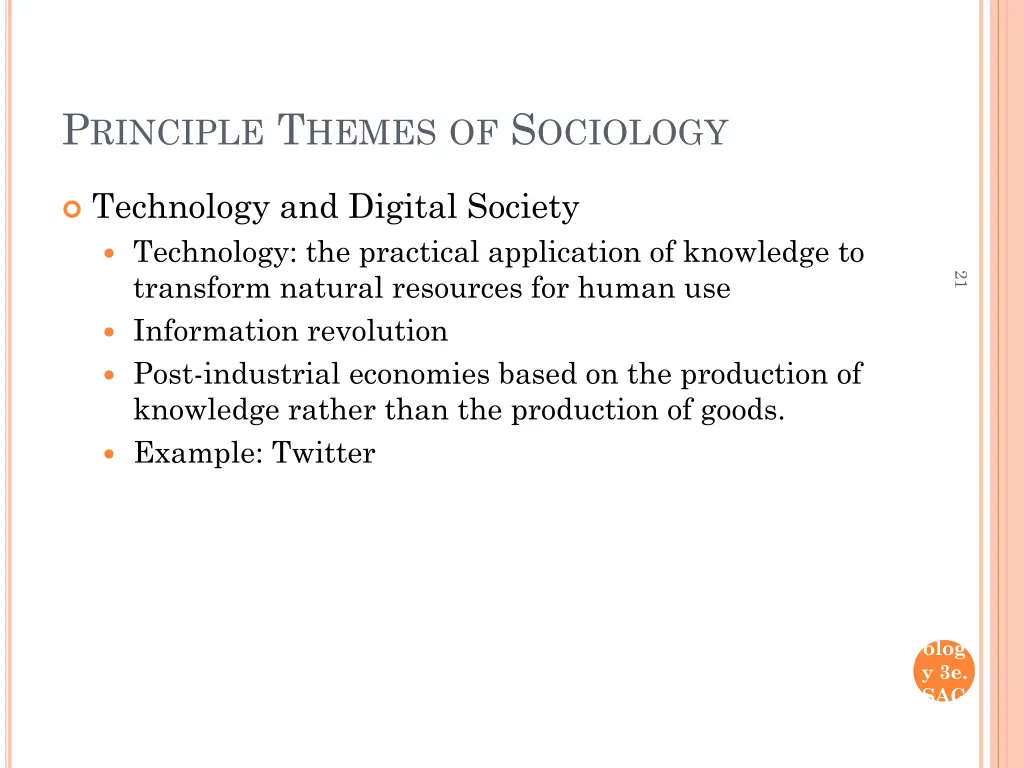 p rinciple t hemes of s ociology