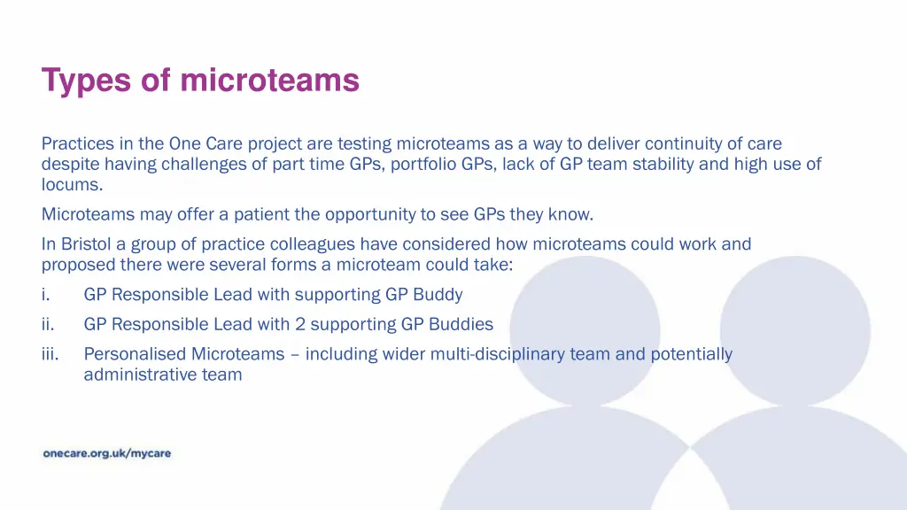 types of microteams