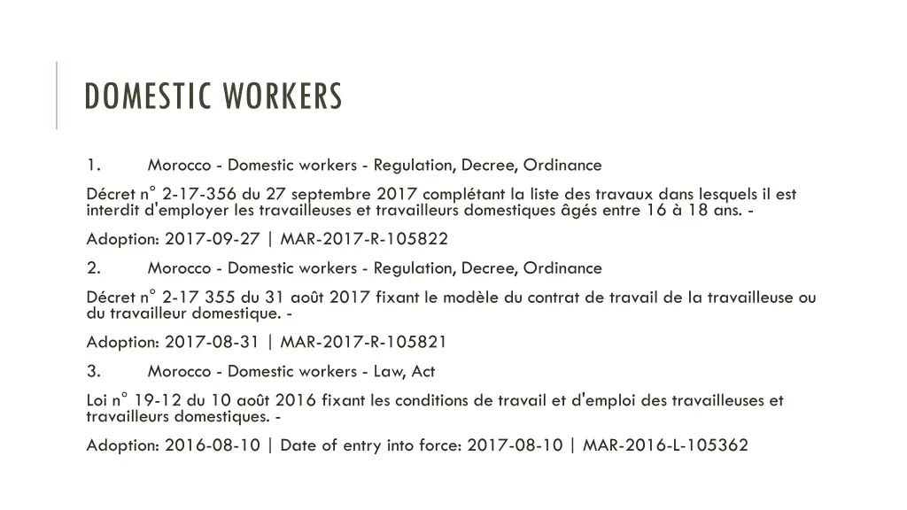 domestic workers