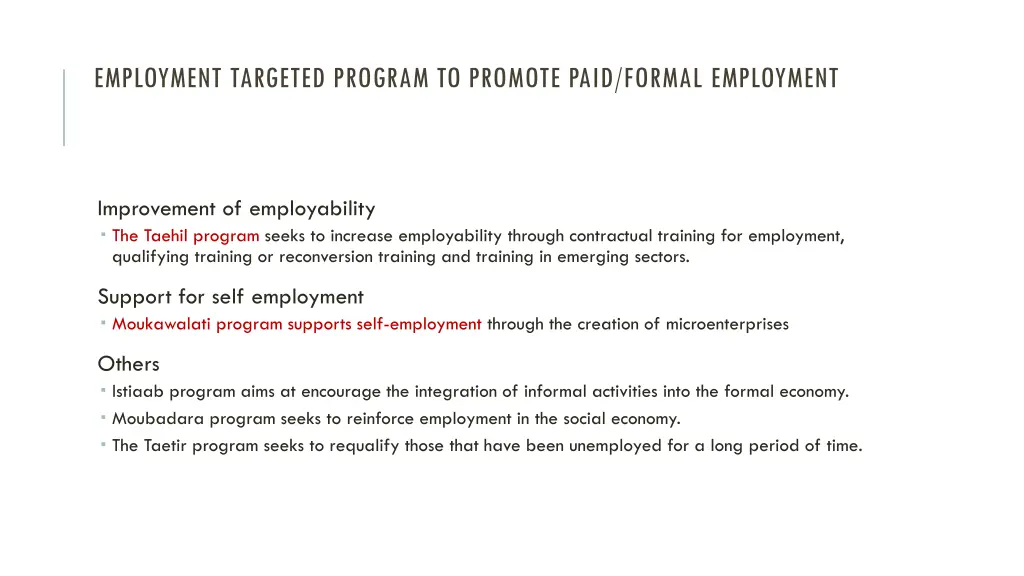 employment targeted program to promote paid 1