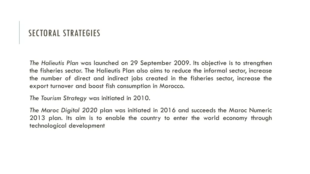 sectoral strategies 1