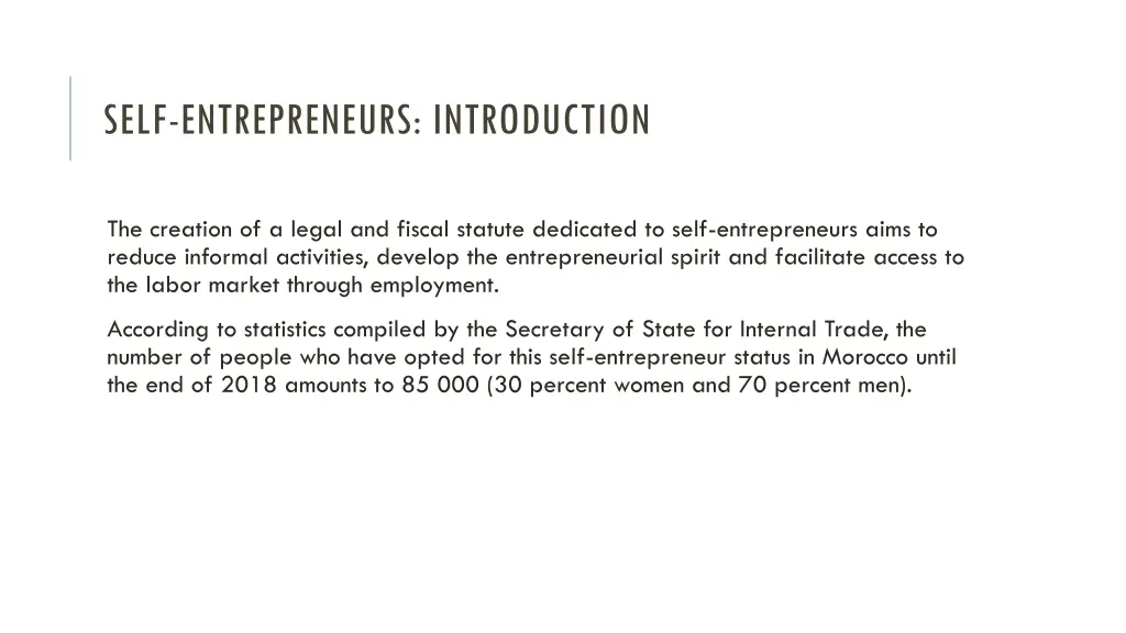 self entrepreneurs introduction
