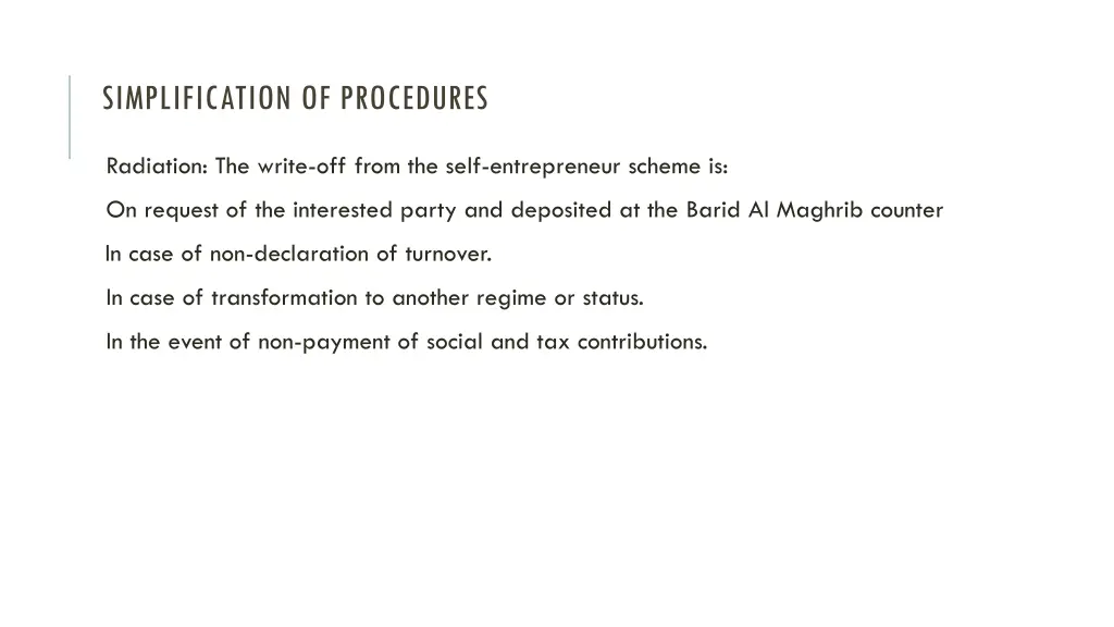 simplification of procedures 1