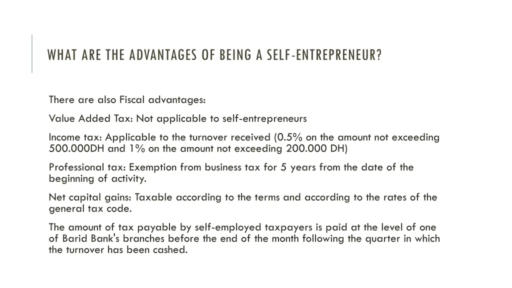 what are the advantages of being a self 1