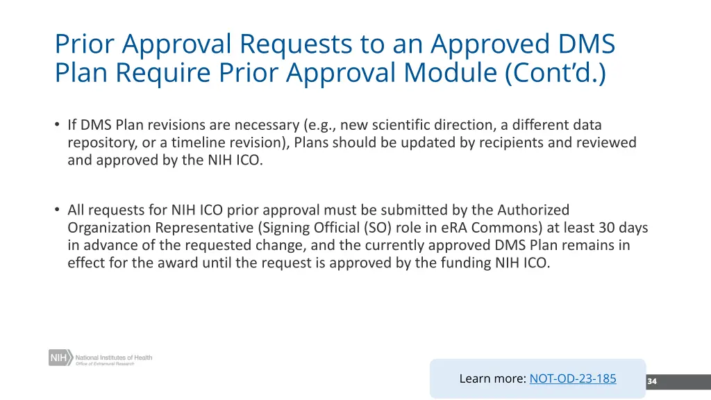 prior approval requests to an approved dms plan 1