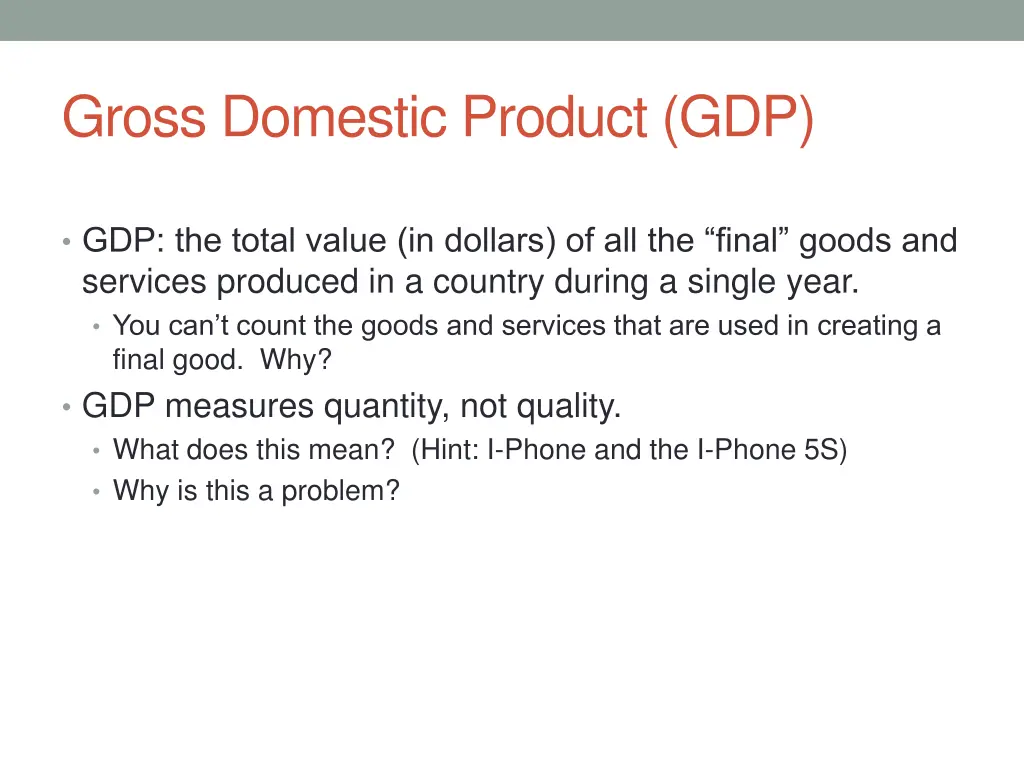 gross domestic product gdp
