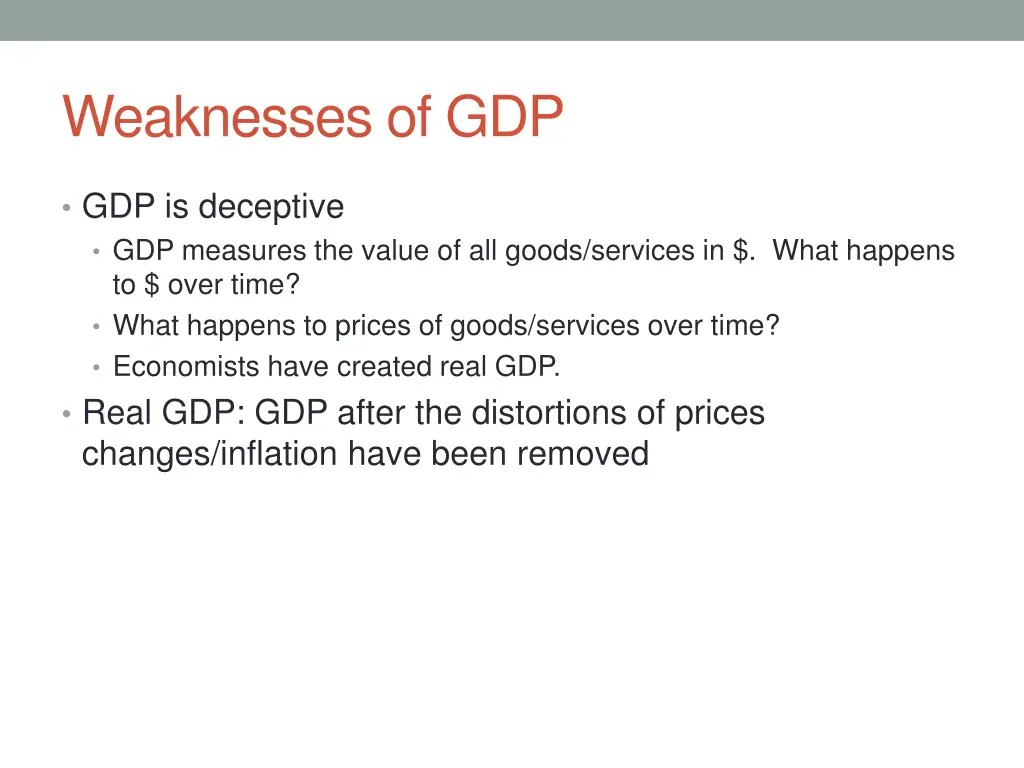 weaknesses of gdp