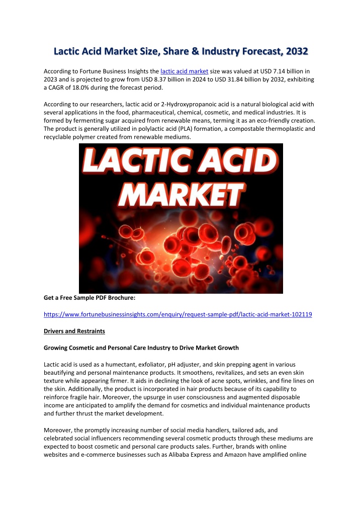 lactic acid market size share industry forecast