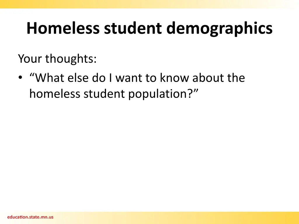 homeless student demographics 1