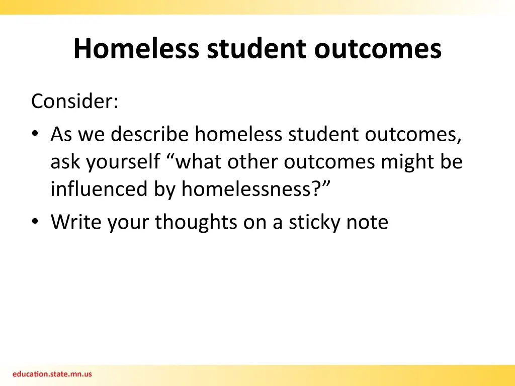 homeless student outcomes