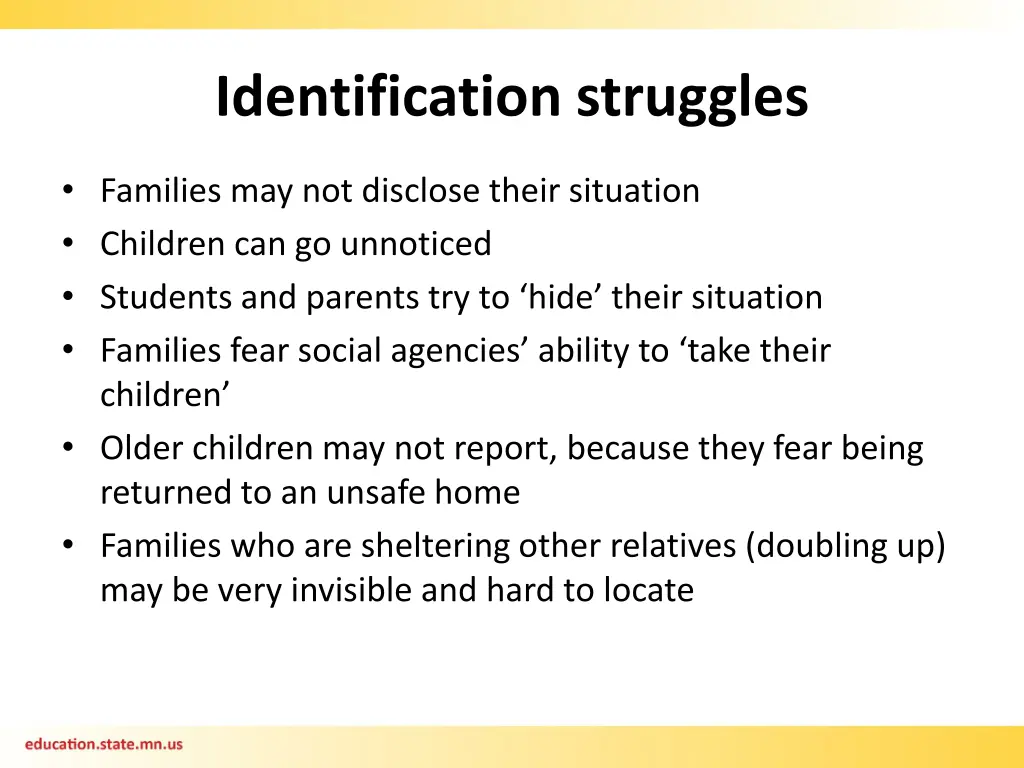 identification struggles