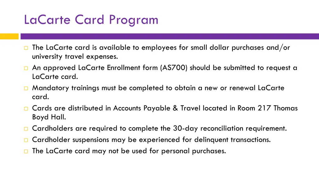 lacarte card program 1