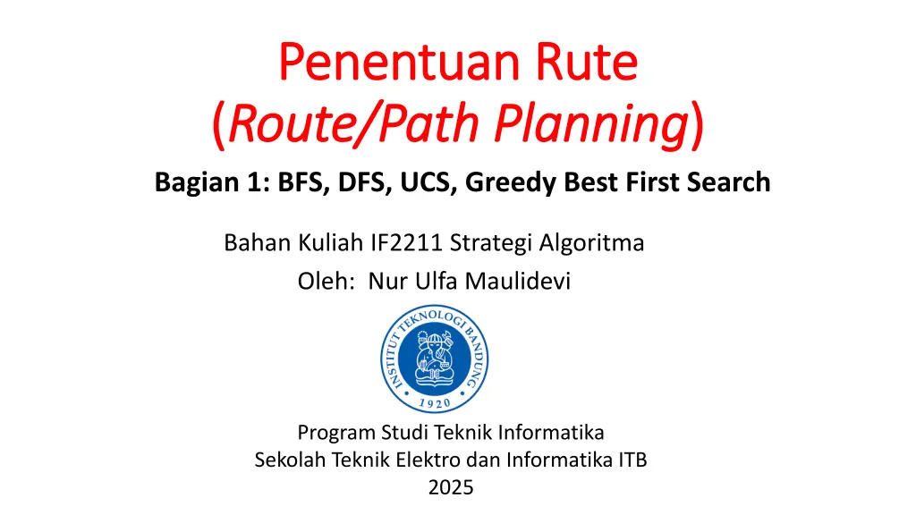 penentuan penentuan rute route path planning