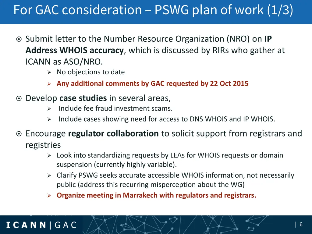 for gac consideration pswg plan of work 1 3