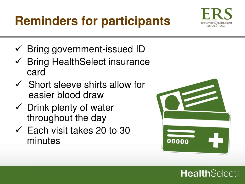 reminders for participants