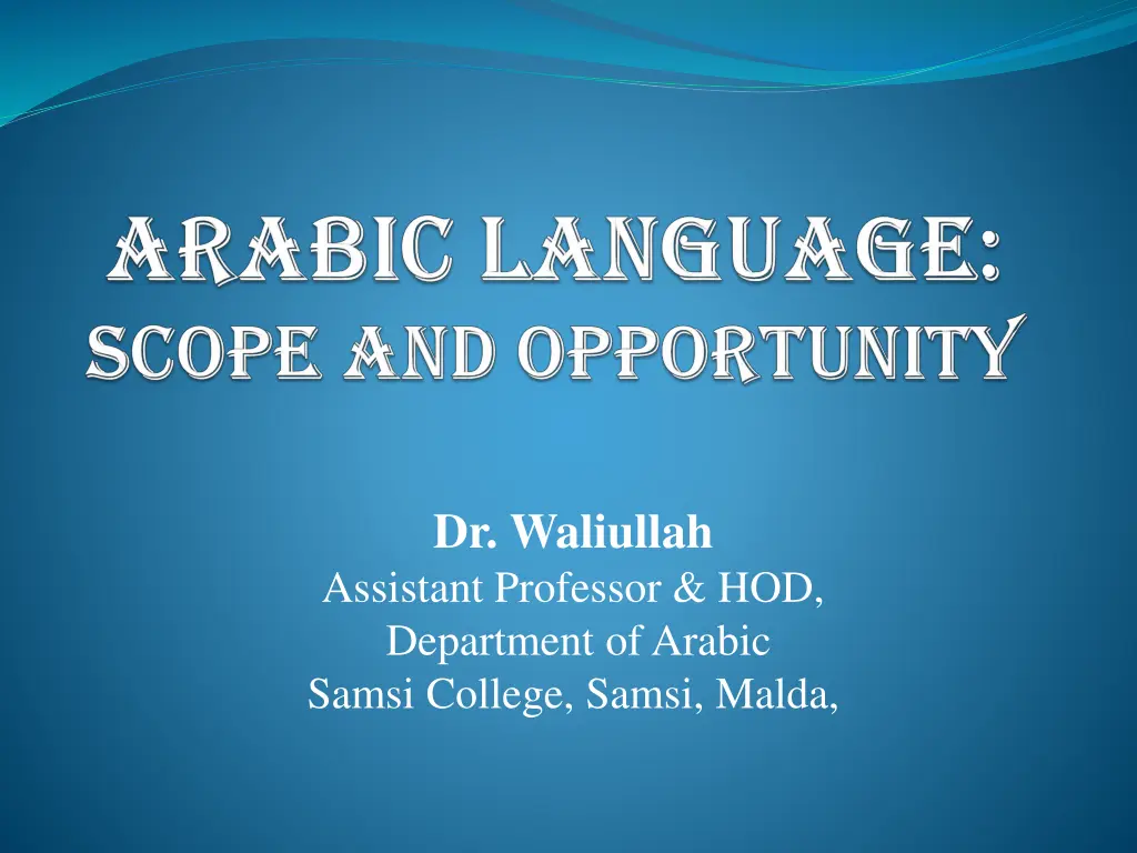 dr waliullah assistant professor hod department