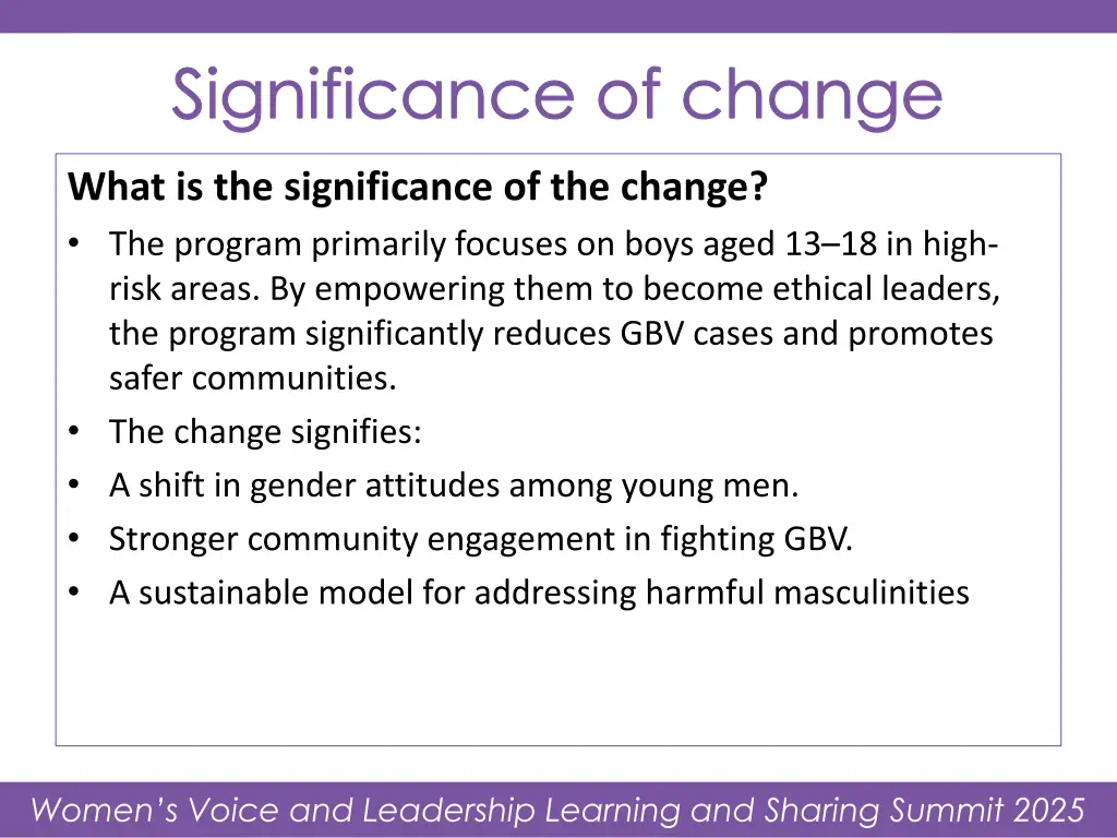 significance of change