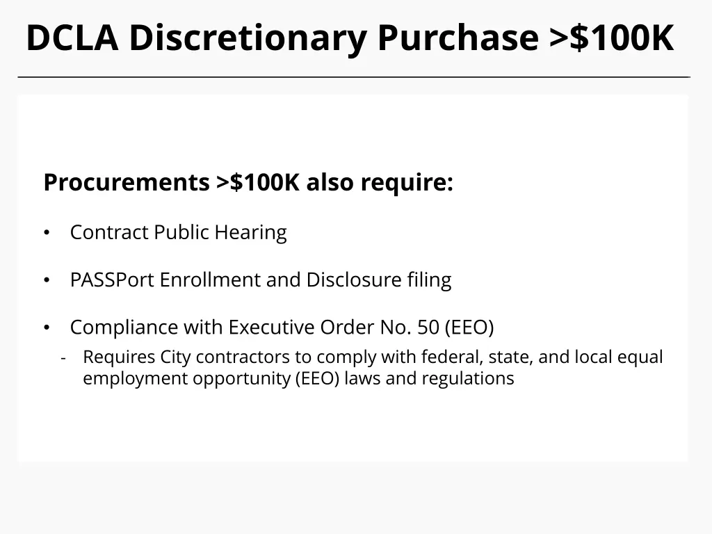 dcla discretionary purchase 100k