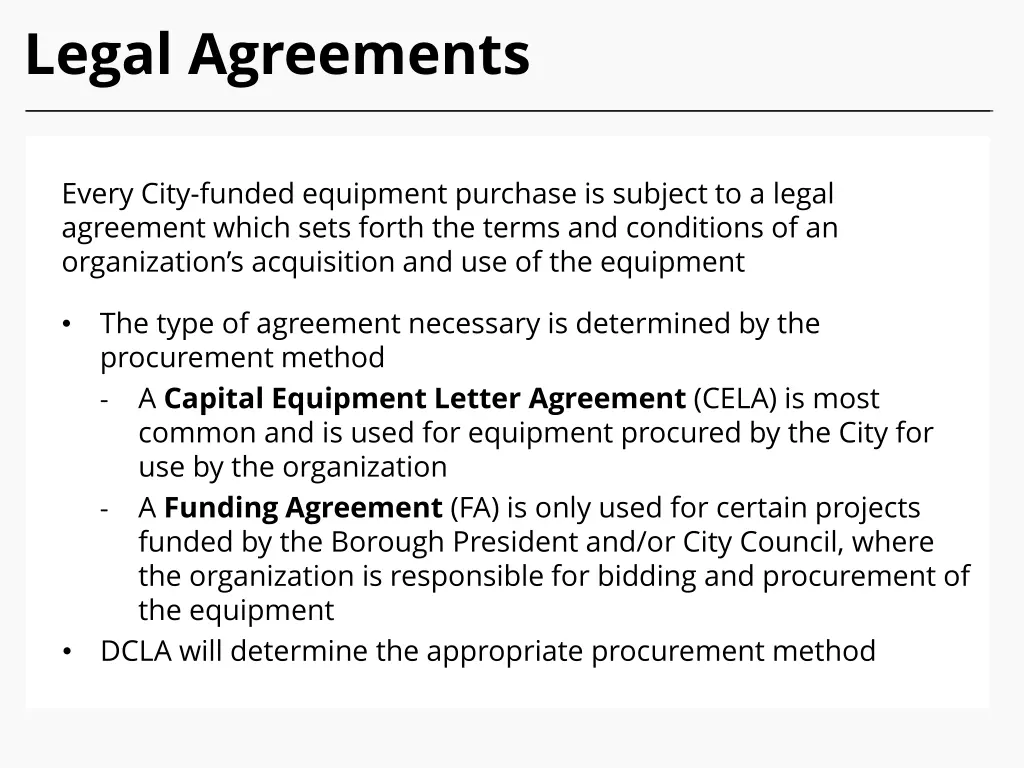 legal agreements