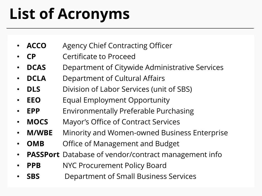 list of acronyms