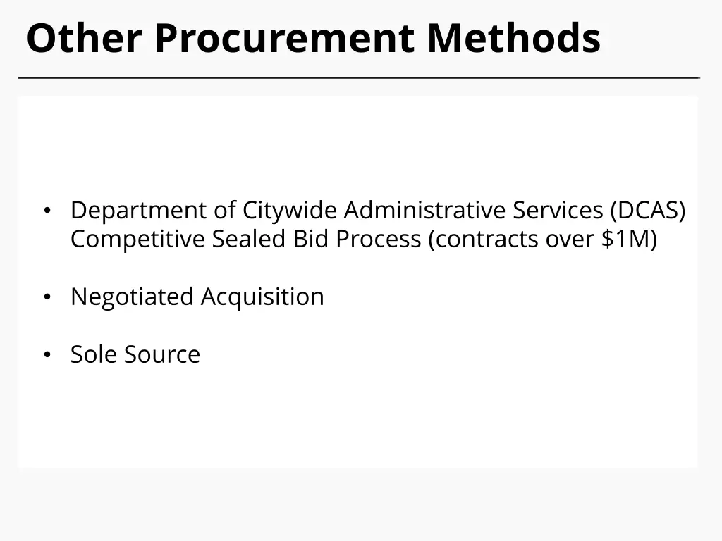 other procurement methods