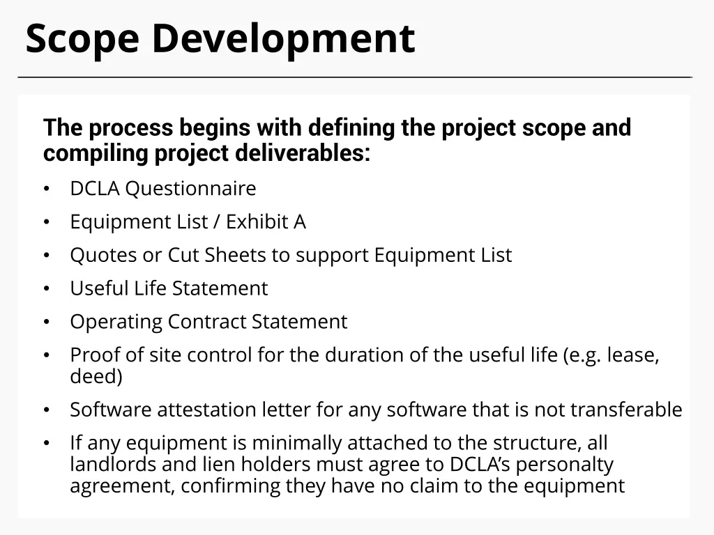 scope development