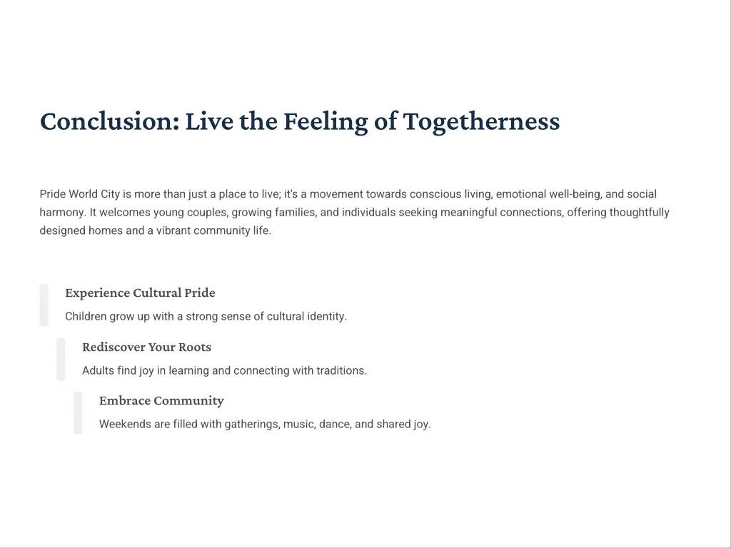 conclusion live the feeling of togetherness