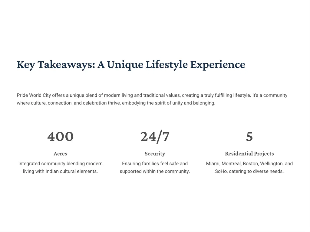 key takeaways a unique lifestyle experience