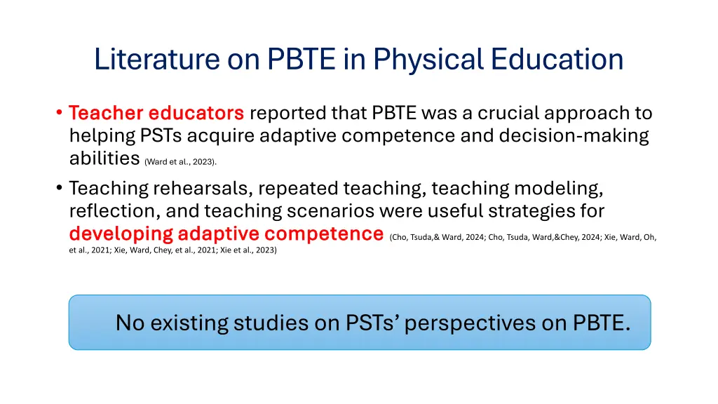 literature on pbte in physical education