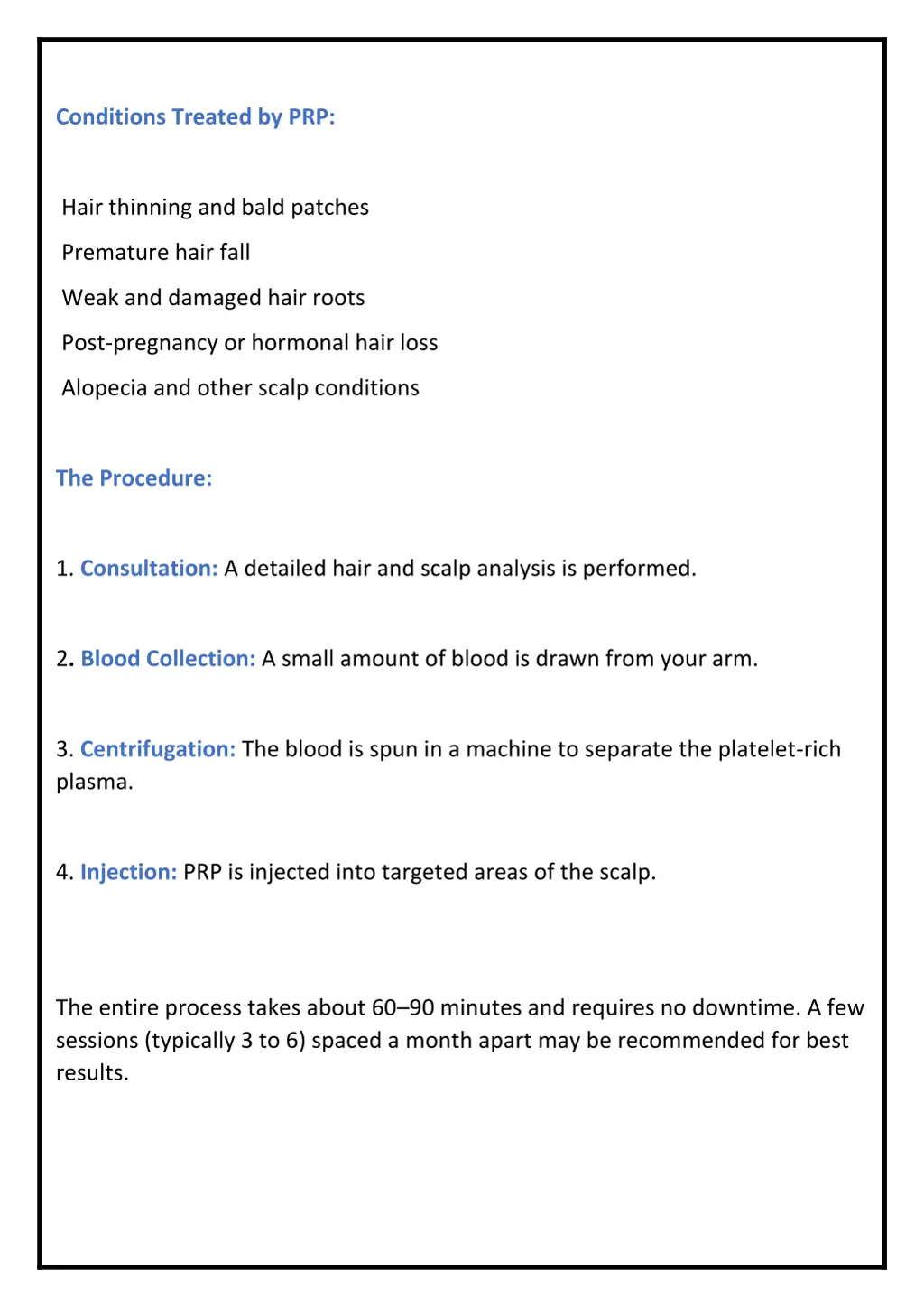 conditions treated by prp