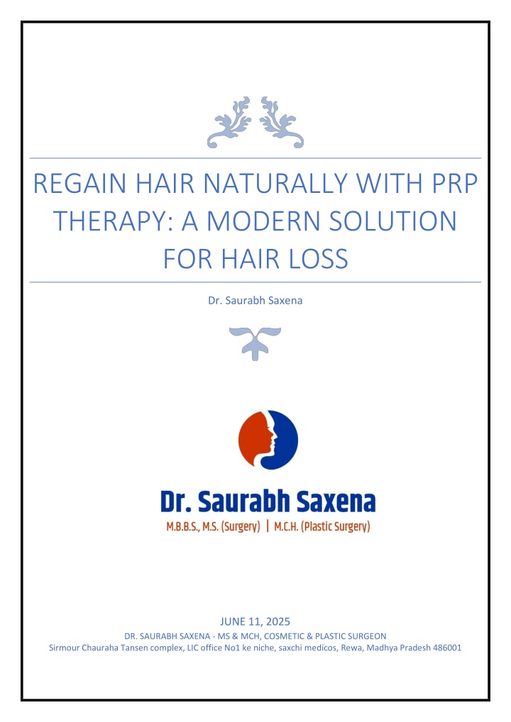 regain hair naturally with prp therapy a modern