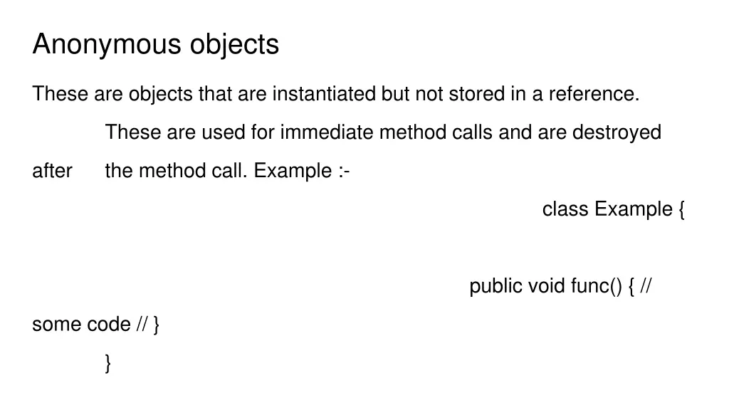 anonymous objects