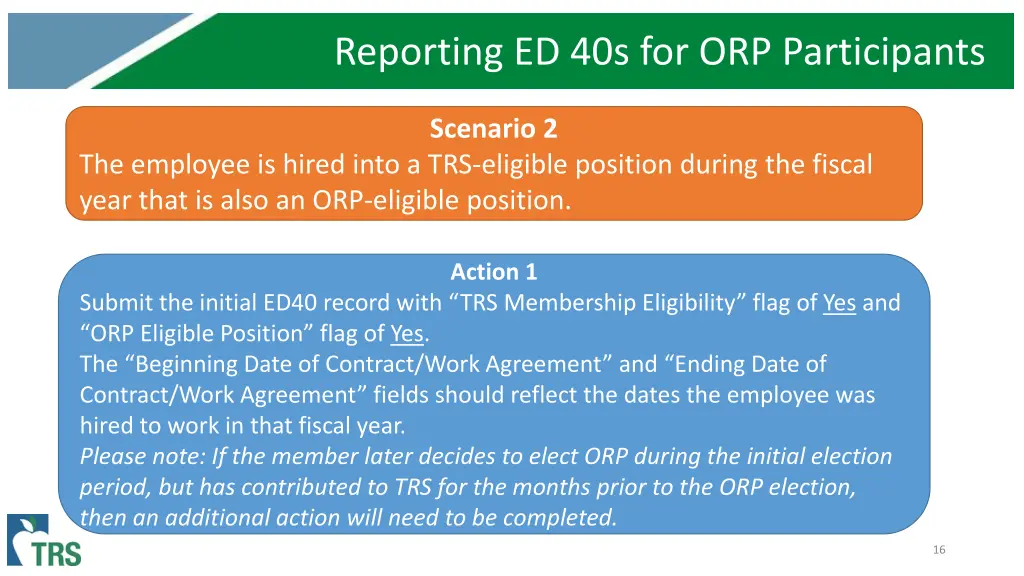 reporting ed 40s for orp participants 1