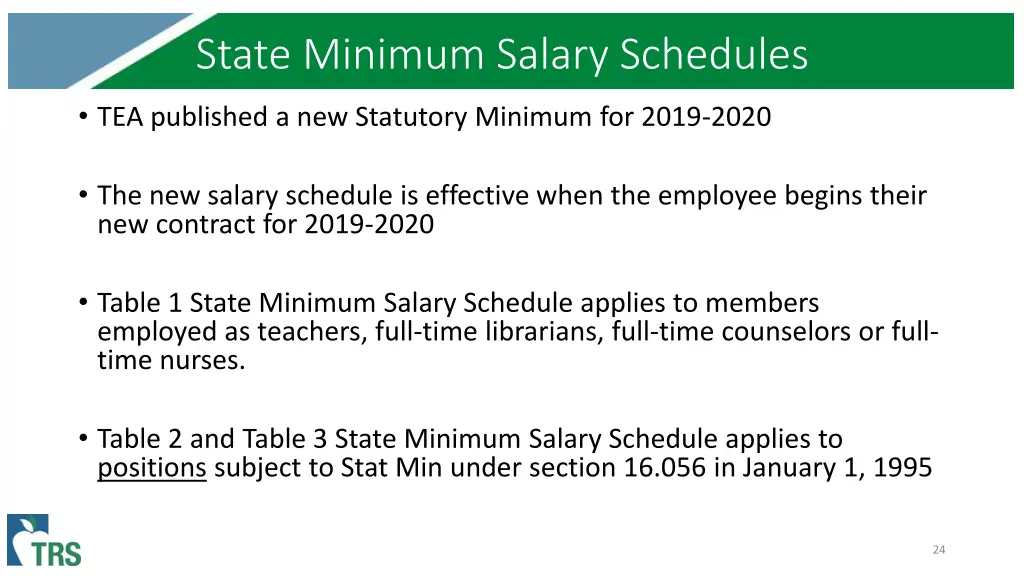 state minimum salary schedules