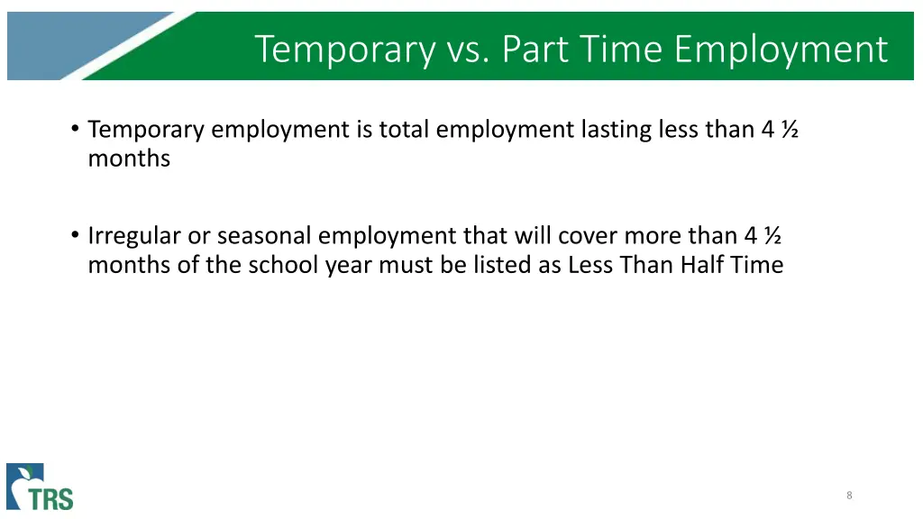 temporary vs part time employment