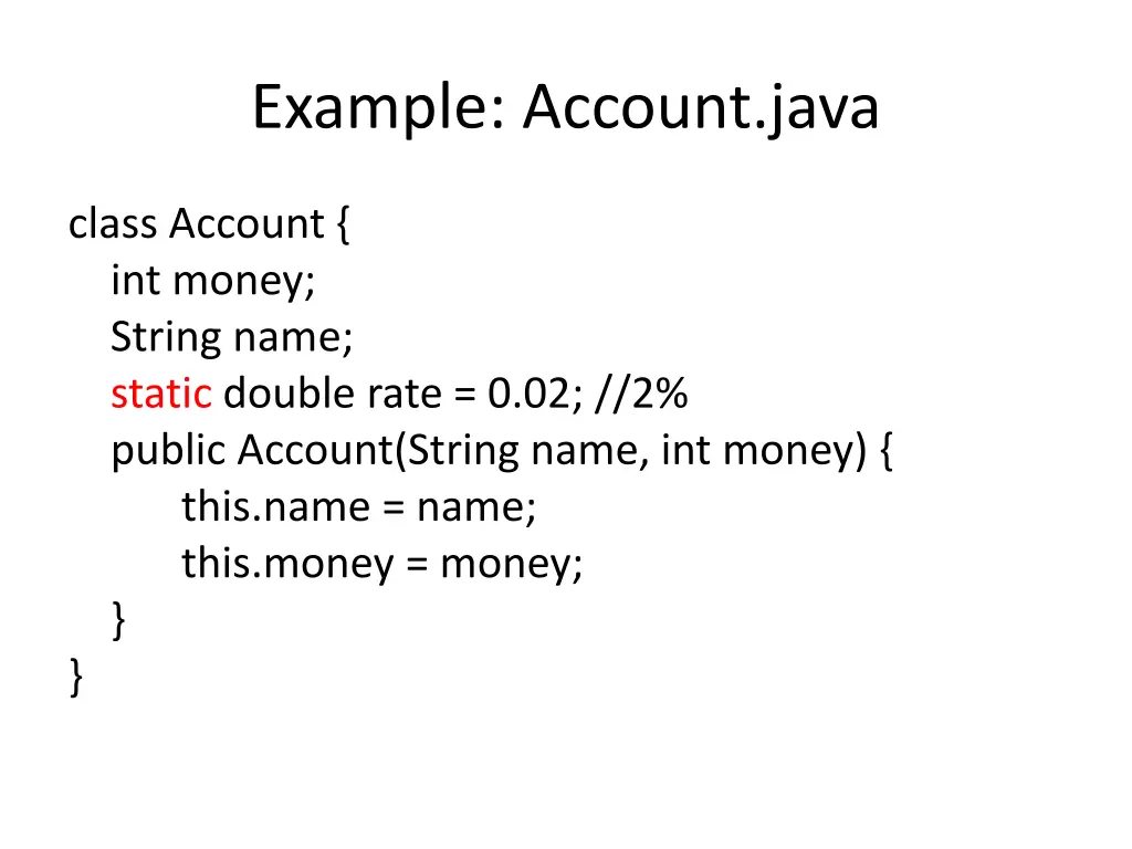 example account java