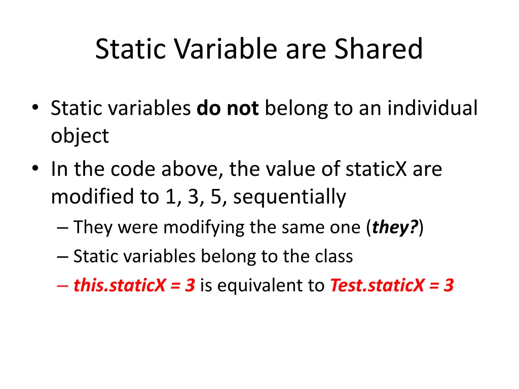 static variable are shared