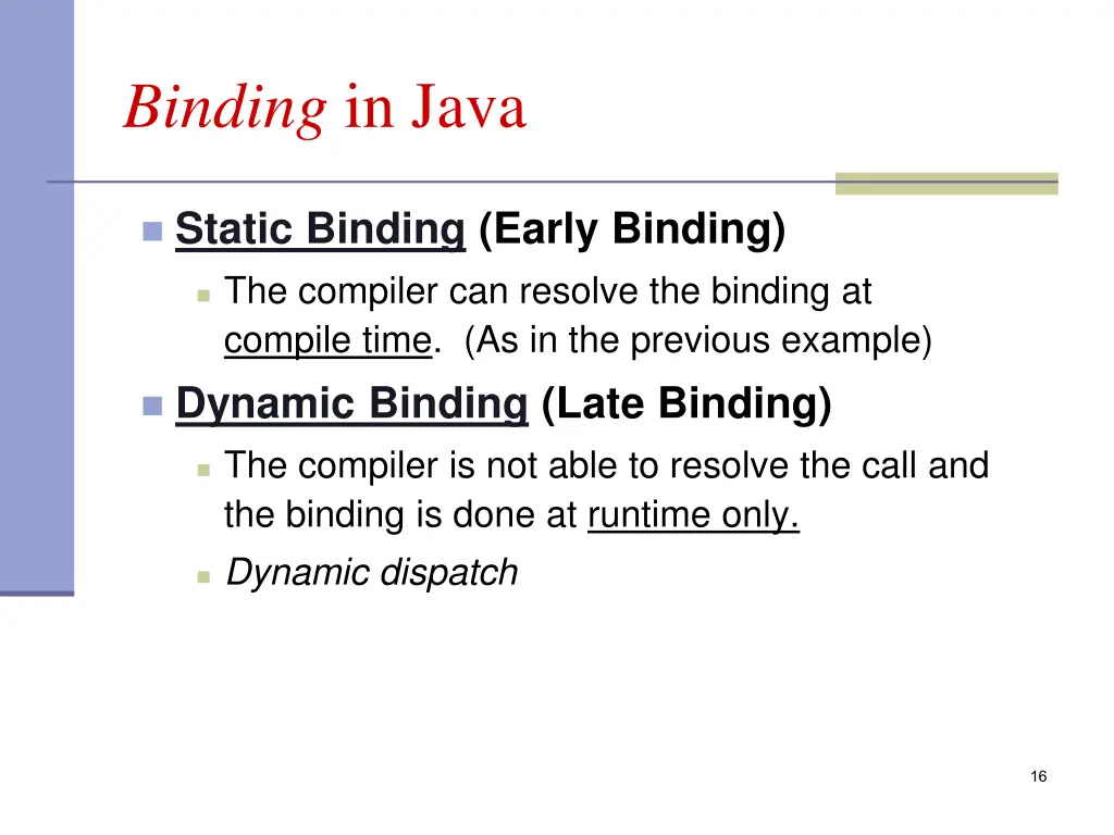 binding in java 1