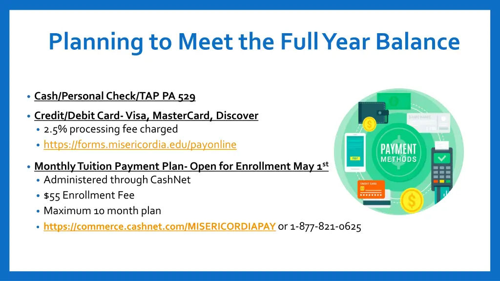 planning to meet the full year balance
