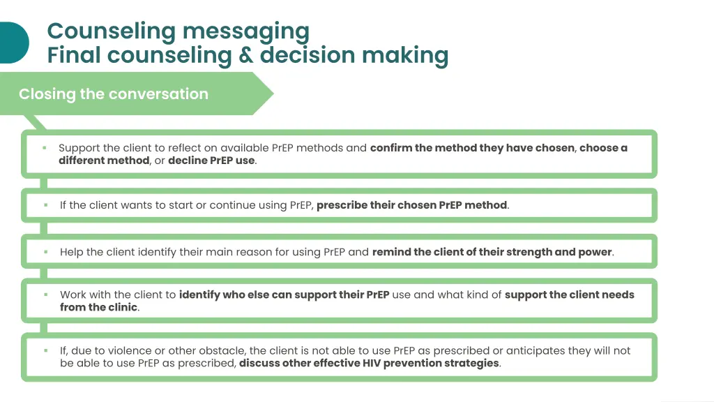 counseling messaging final counseling decision