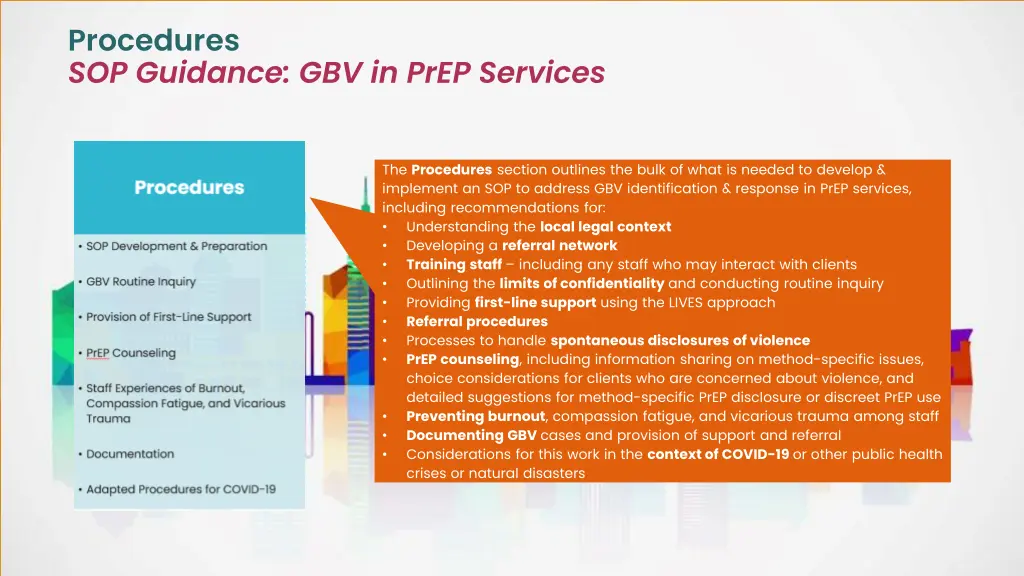 procedures sop guidance gbv in prep services