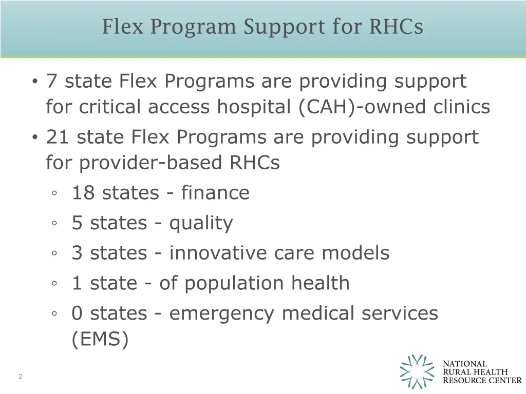 flex program support for rhcs