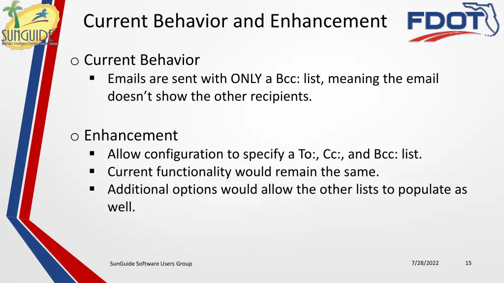 current behavior and enhancement 1