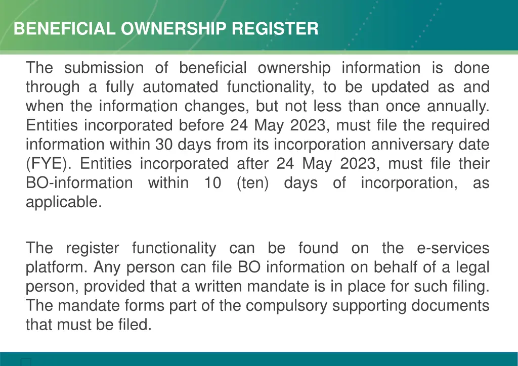 beneficial ownership register